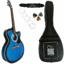 PS Signature 41 Inch Blue Matte Acoustic Guitar with Mic Jack