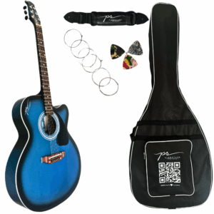 PS Signature 41 Inch Blue Matte Acoustic Guitar with Mic Jack