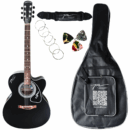 PS Signature 41 Inch Black Matte Acoustic Guitar with Mic Jack